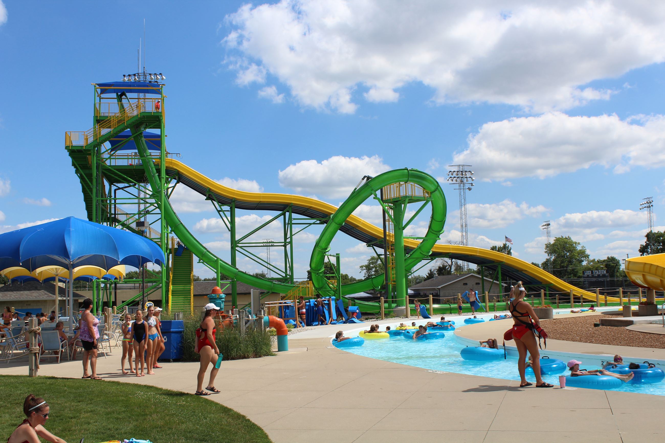 New Water Slides at Columbiann Park - Tropicanoe Cove