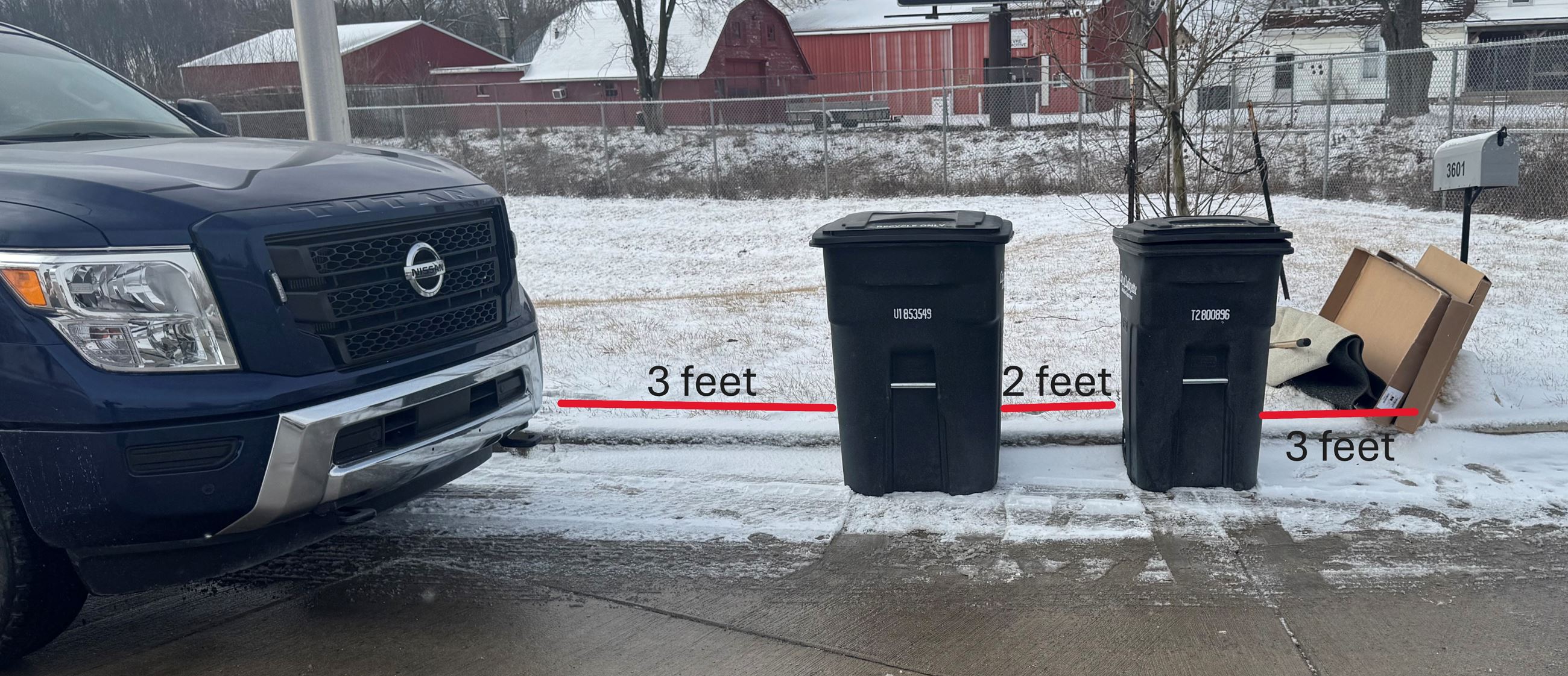 Proper set out marked