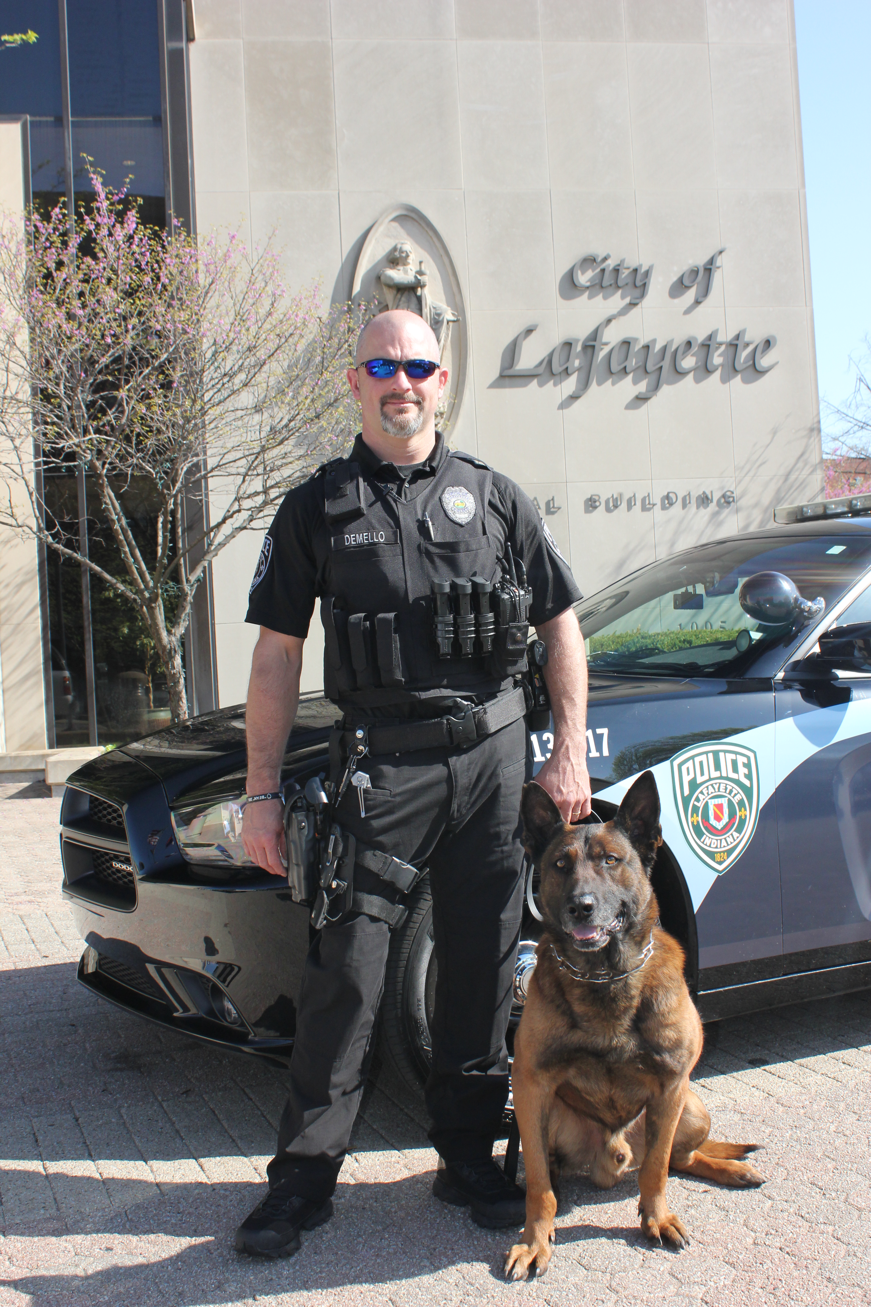 Officer A.J. Demello and K9 Tico
