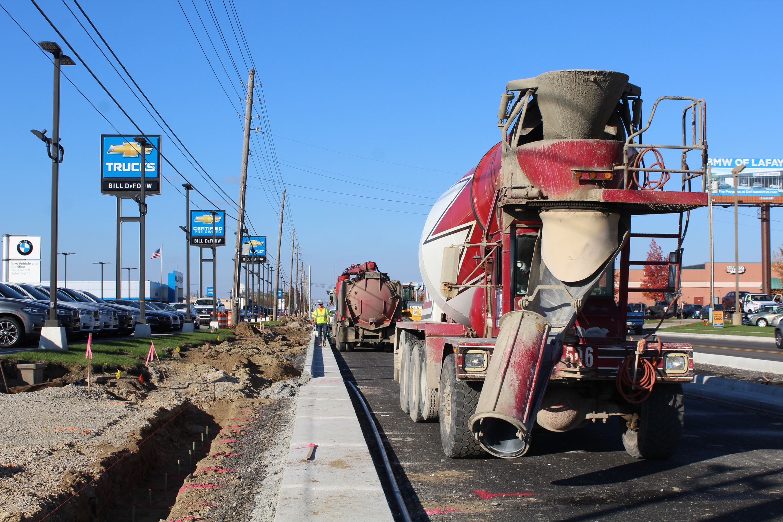 Pouring new curbs on Sagamore Parkway
