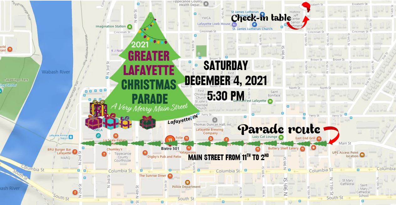 2021 Holiday Parade Map