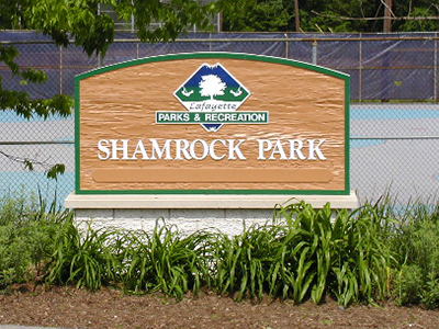 Shamrock Park sign